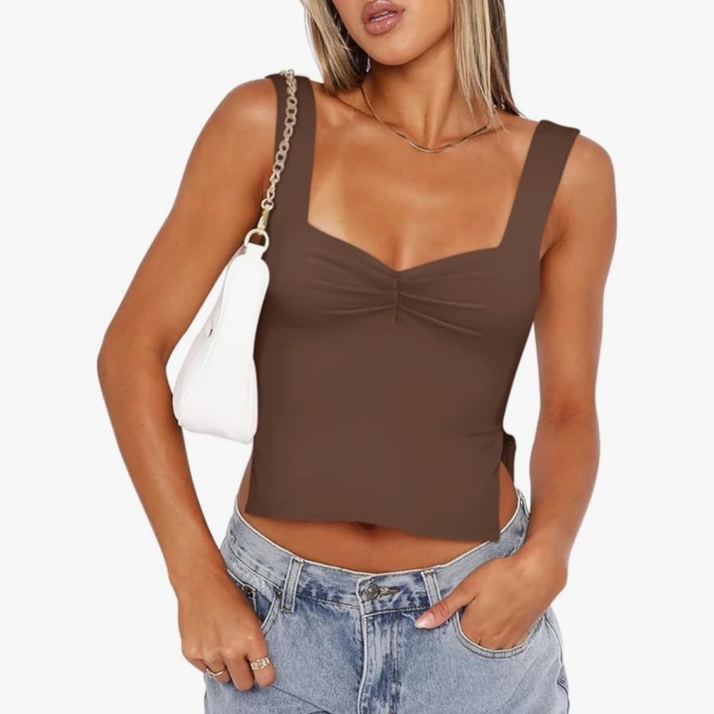 ReoRia Brown Crop Top for Women